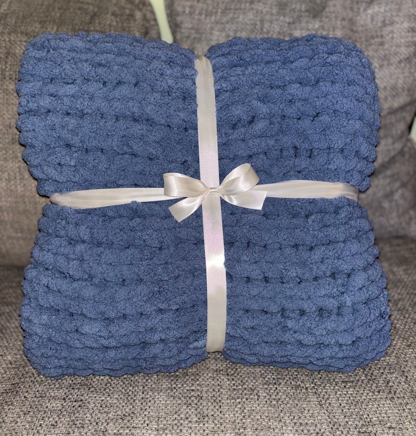 Solid Chunky-Knit Blanket