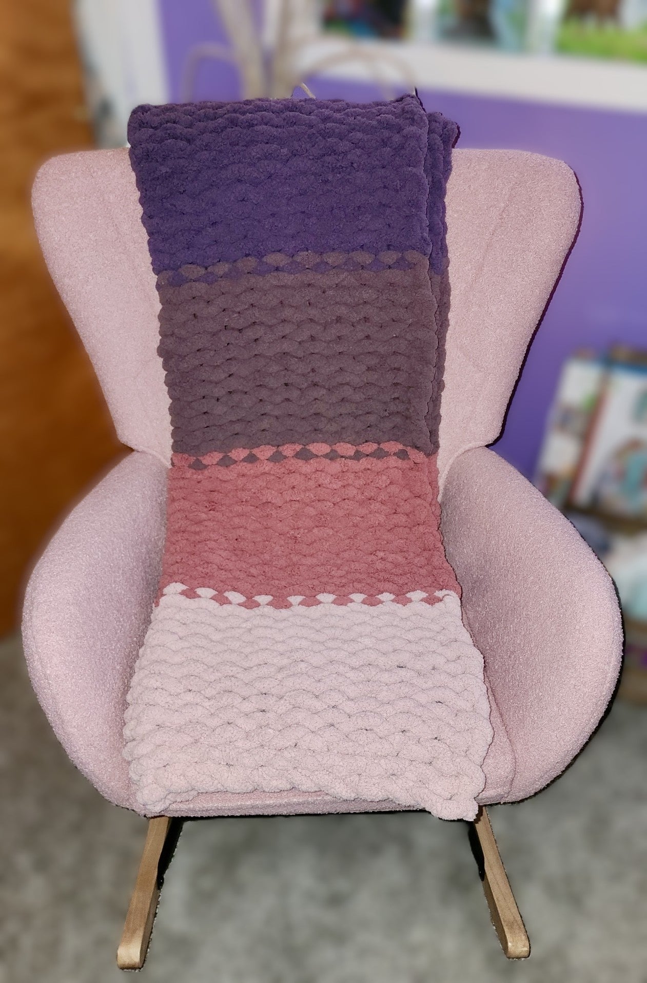 Striped Chunky-Knit Blanket