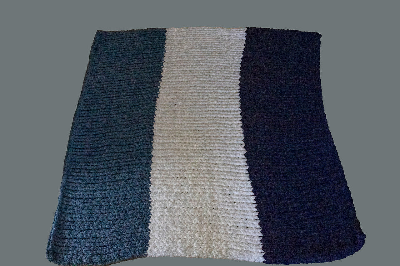 Striped Chunky-Knit Blanket