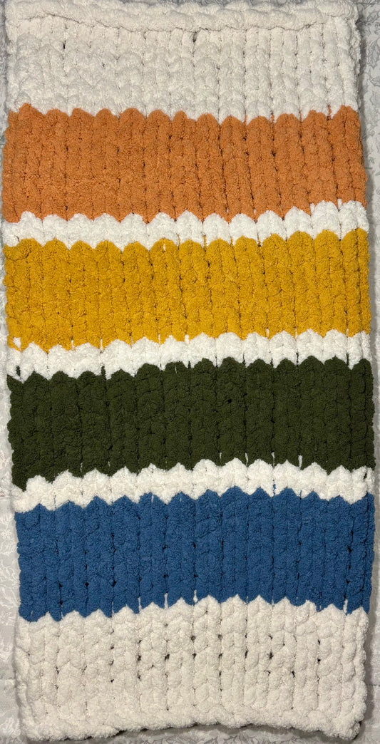 Double-Striped Chunky-Knit Blanket