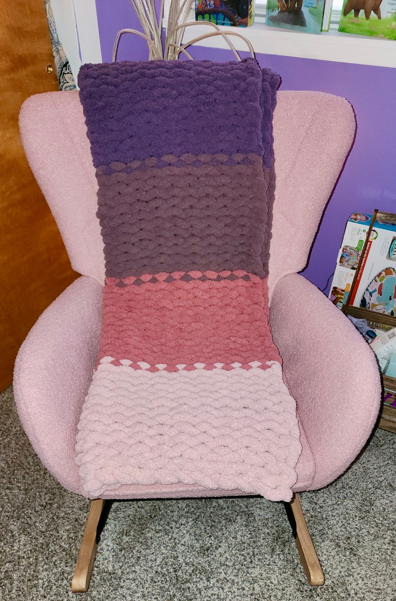 Striped Chunky-Knit Blanket